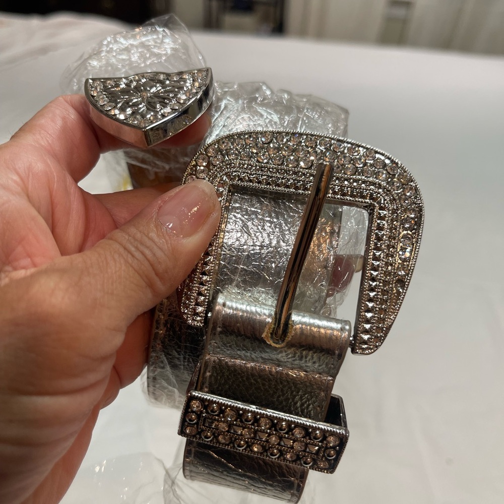 Silver Embellished Women's Belt